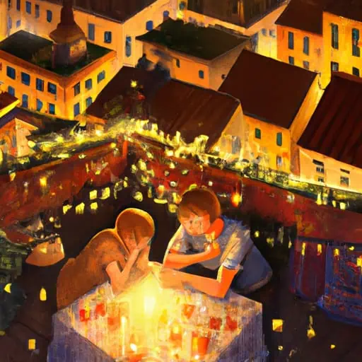 "Teacups and Tales: A Rooftop Romance"