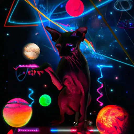 Cosmic Whiskers: A Feline's Dance with the Universe